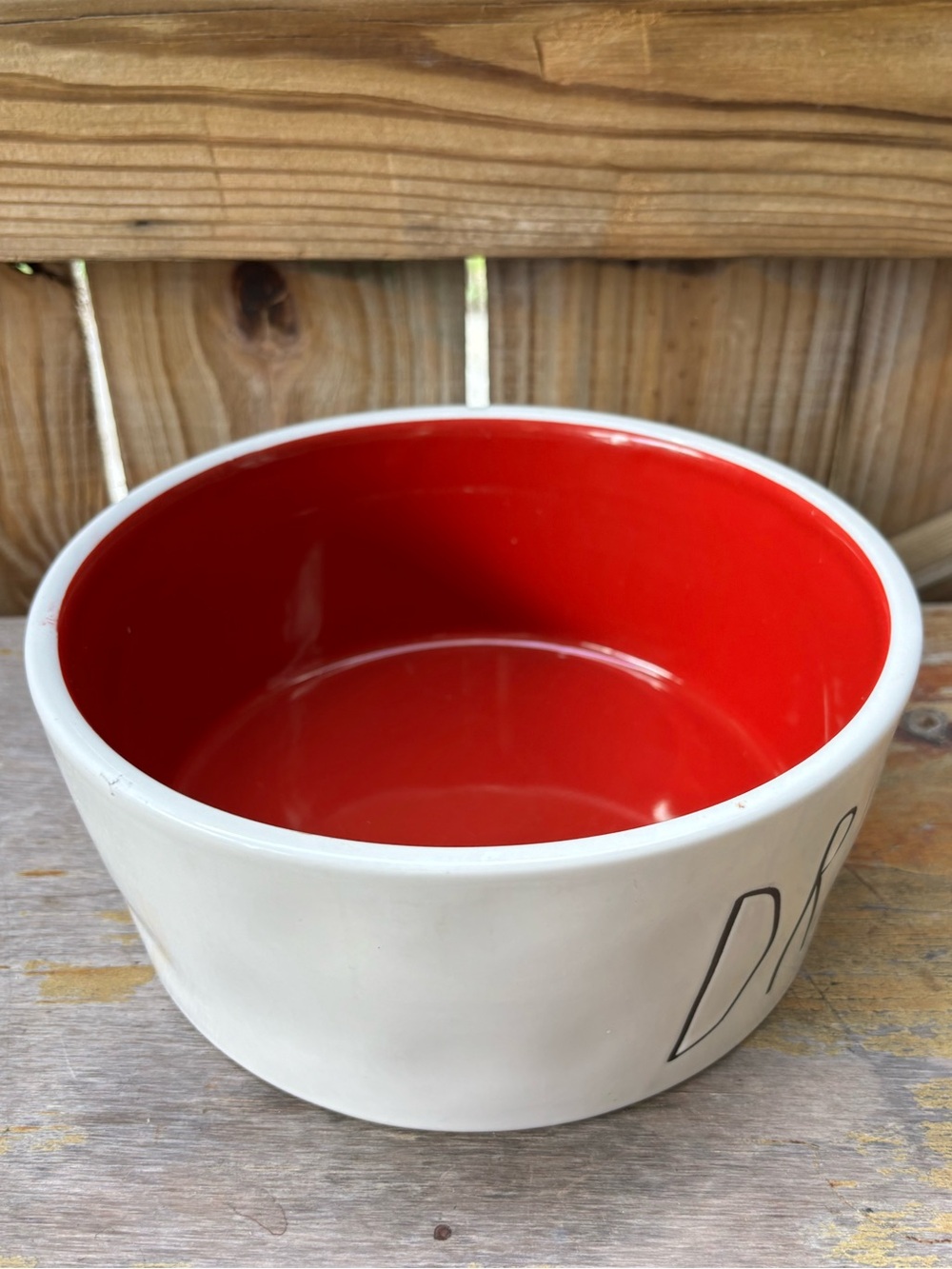 Rae Dunn Artisan Collection Red & White Drink Up Large Pet Water Bowl 8” - Picture 4 of 8